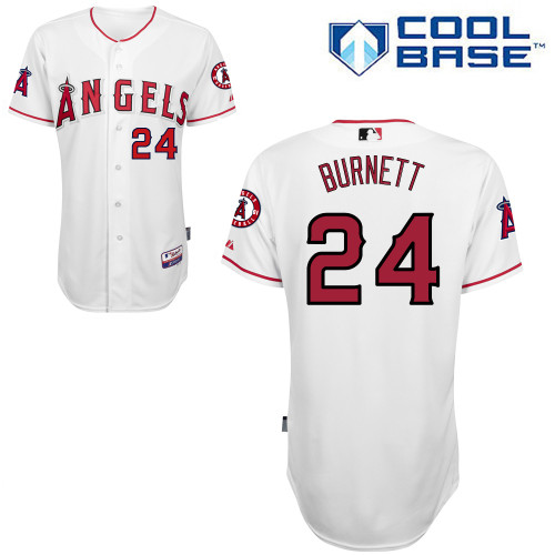Sean Burnett #24 MLB Jersey-Los Angeles Angels of Anaheim Men's Authentic Home White Cool Base Baseball Jersey